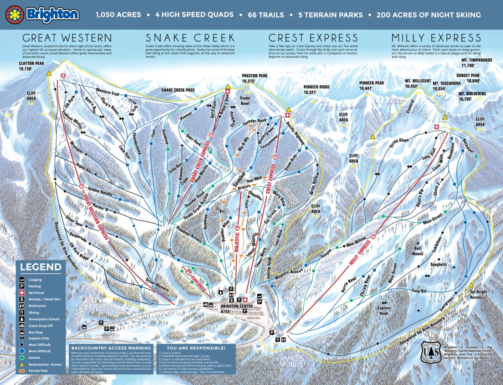 Brighton Ski Resort trail Map